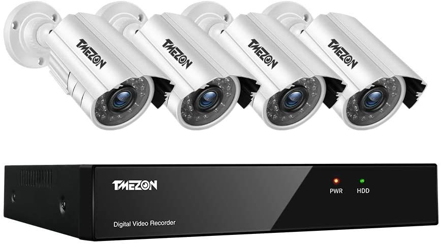 TMEZON 防犯カメラセット 4CH防犯防犯レコーダー＆ HD 1080P 200万画素 CCTVカメラ ４台 簡単遠隔監視 監視カメラ（HDDなし）