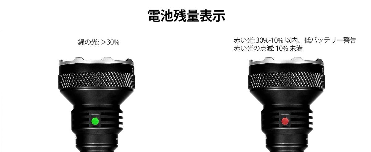 強力5000ルーメン 高輝度LED 懐中電灯 フラッシュライト タクティカルライト IPX8防水 防災 停電対策 緊急用 登山等 グリーン