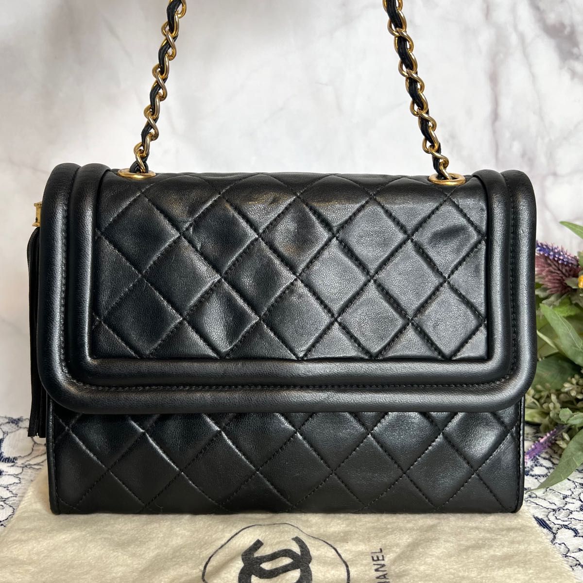 CHANEL シャネル【美品】ビンテージ フリンジ フラップ ショルダーバッグ