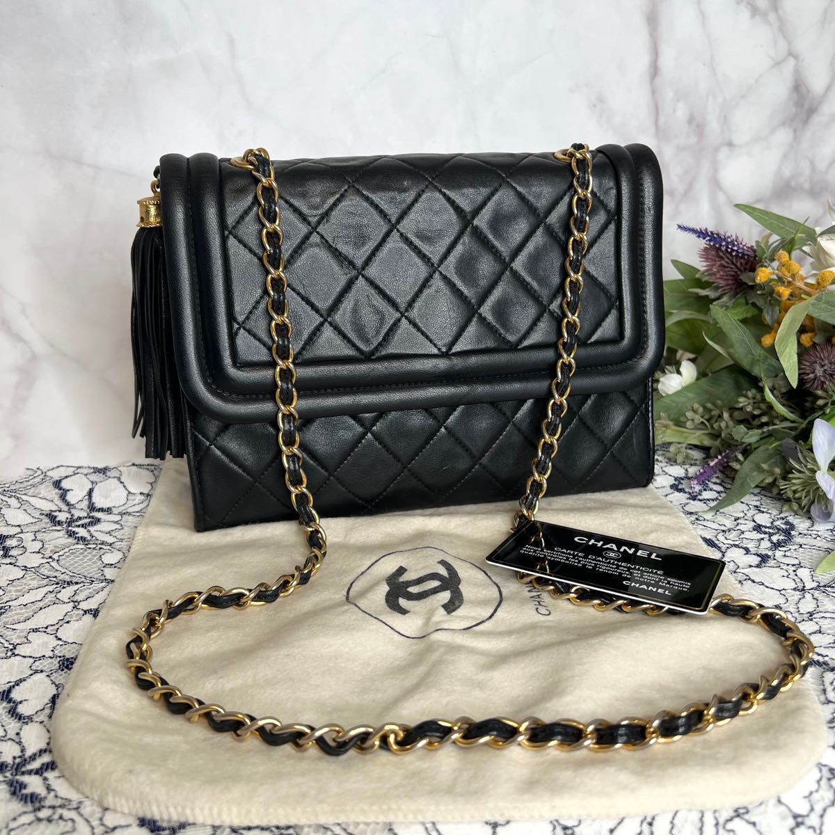 CHANEL シャネル【美品】ビンテージ フリンジ フラップ ショルダーバッグ