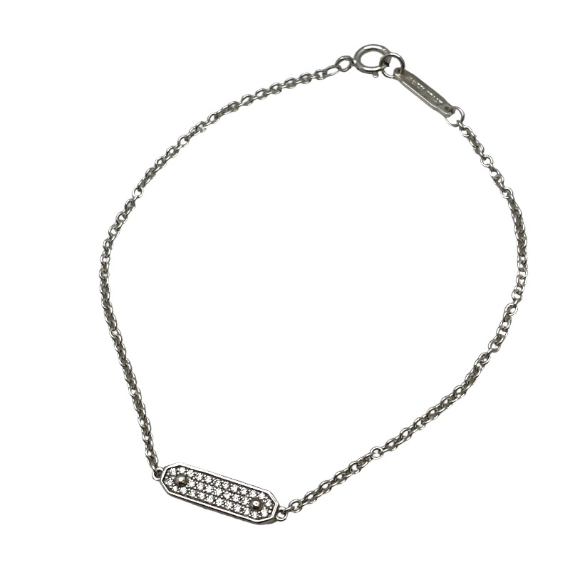  Tiffany TIFFANY&CO tag chain diamond breath 750WG K18 white gold jewelry used 