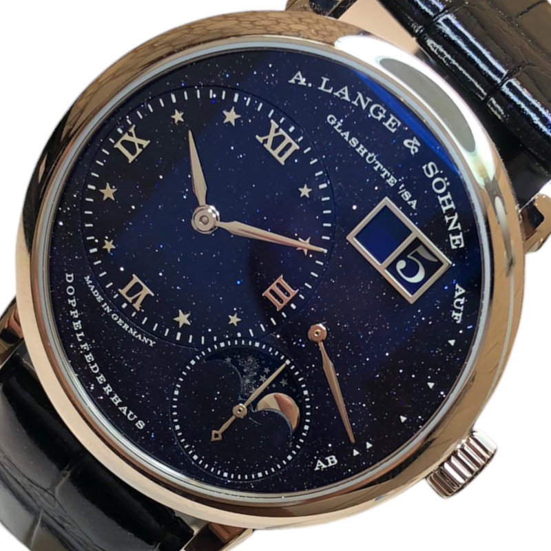  Lange&Sohne A.LANGE&SOHNE little Lange moon phase LS1823AX/182.086 blue K18 white gold K18WG wristwatch unisex used 