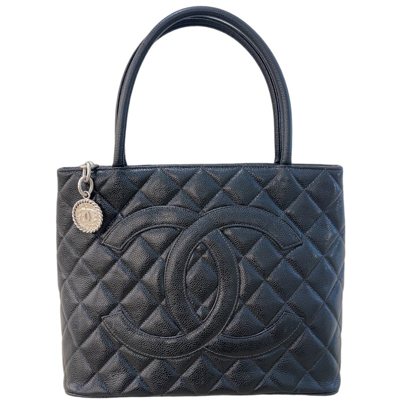 シャネル CHANEL 復刻トート A01804 ブラック　シルバー金具 キャビアスキン トートバッグ レディース 中古_画像1