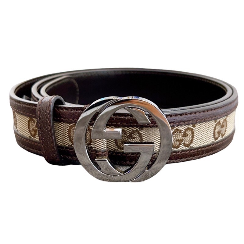 あすつく】 インターロッキング GUCCI グッチ ベルト 中古 レディース