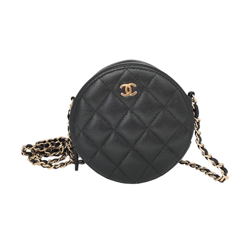 シャネル CHANEL ラウンドチェーンショルダーバッグ A70657 キャビアスキン ショルダーバッグ レディース 中古