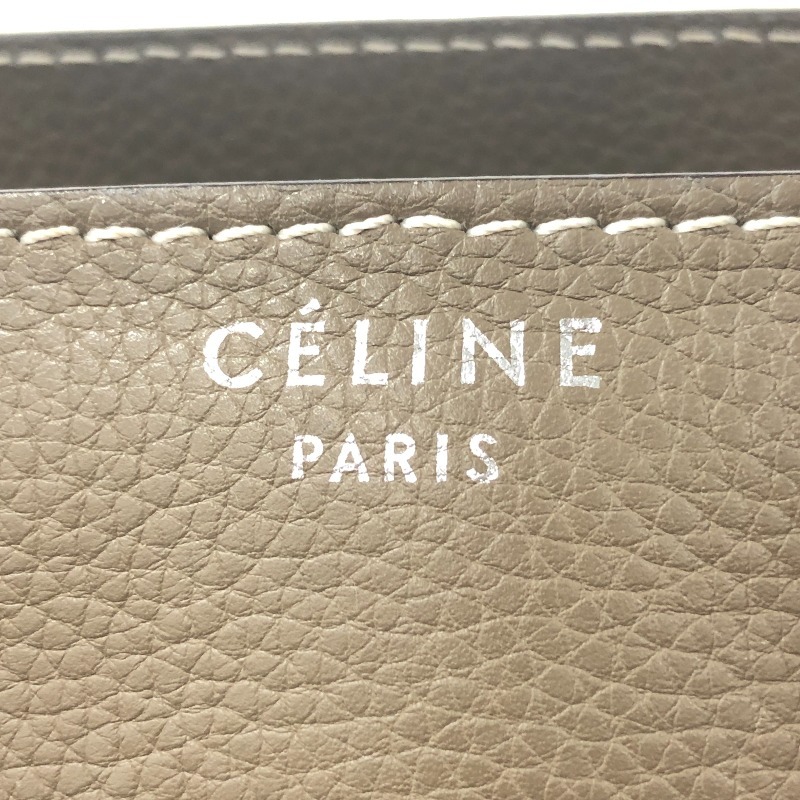 セリーヌ CELINE ラゲージマイクロショッパー 167793 スリ カーフ ハンドバッグ レディース 中古_画像5