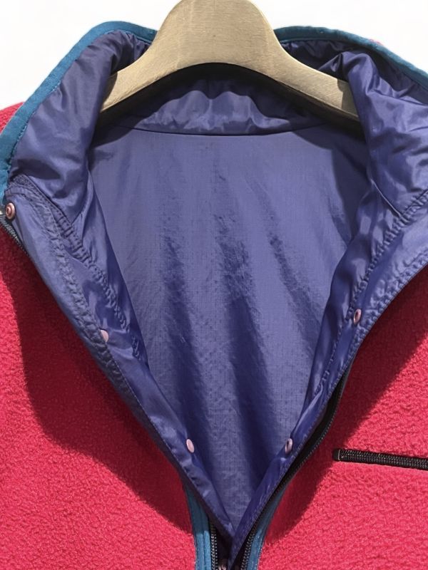 美品 90s 91年製 パタゴニア patagonia グリセードプルオーバー Lサイズ USA製 ブルー×ピンク ナイロン×フリース_画像6