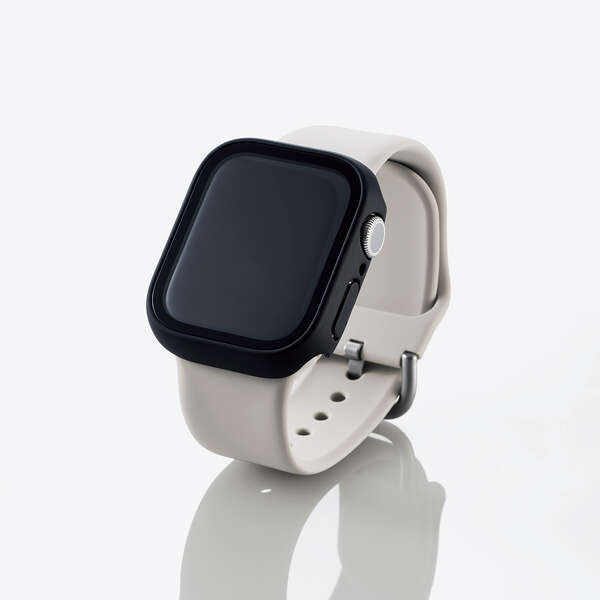 エレコム Apple Watch series7 41mm フルカバーケース プレミアムガラス 反射防止 ブラック AW-21BFCGMBK 4549550240376