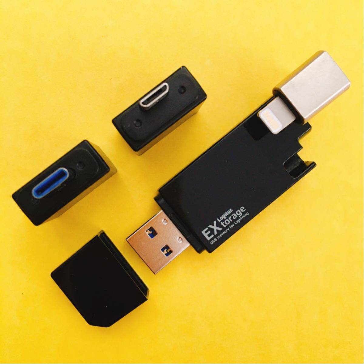 ★USB3.0★iPhoneやAndroidのバックアップ用Lightning/Type-C/microB対応USBメモリー32G★EX torage LMF-LGU3A032GBK Logitec ELECOM_画像2