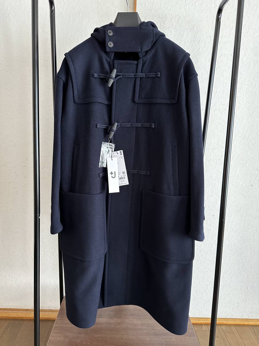 [ new goods unused ] 21AW +J Uniqlo × Jil Sander wool oversize duffle coat 69Navy men's M price . tag attaching 