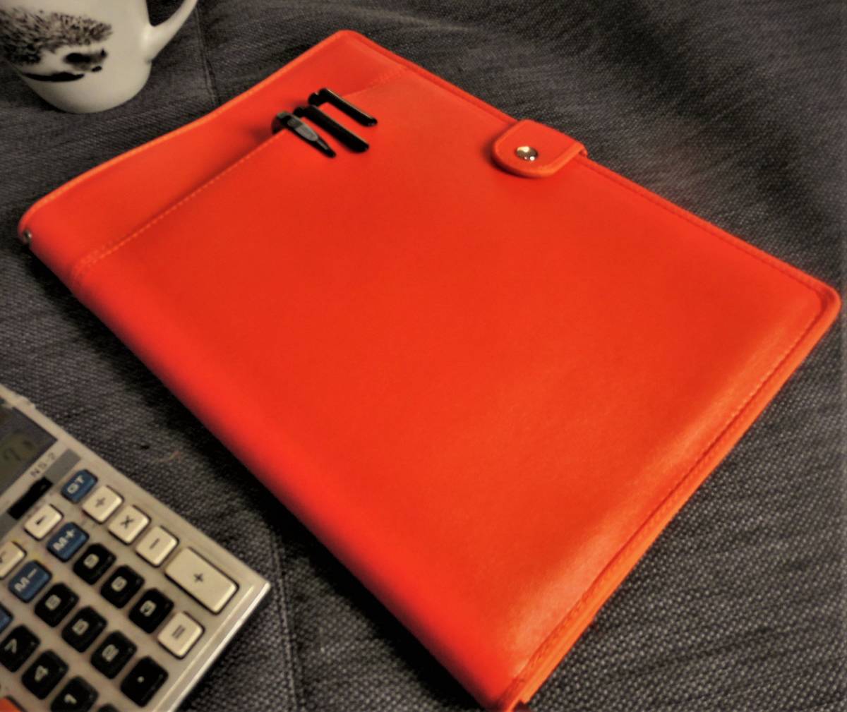  выполненный под заказ [A5( почти день блокнот ) обложка карман есть Note покрытие ] кожзаменитель # orange 