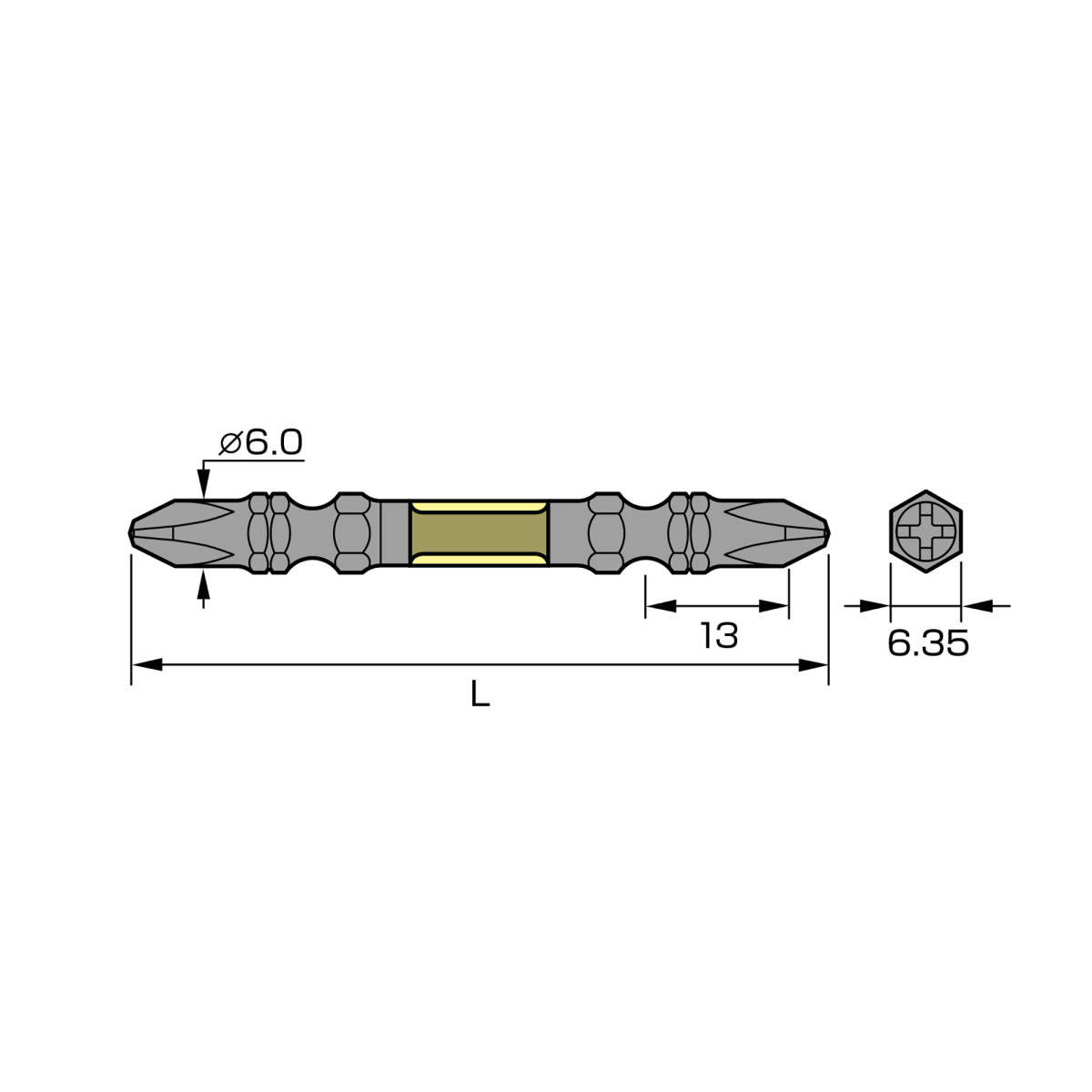 アネックス ANEX 兼古製作所 黒龍靭ビット　タフ　(+)2X65 5本組　【新品、メーカー正規仕入品】