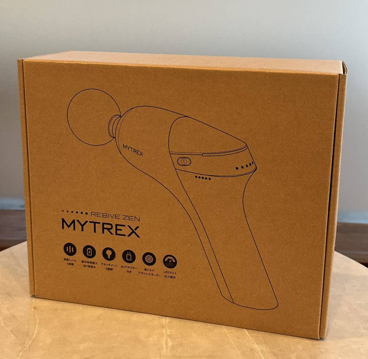 ●【新品 未使用品】トータルコンディショニングギア MYTREX REBIVE ZEN MT-RBZ221B アイスブルー ハンディマッサージガン 保管品●_画像1