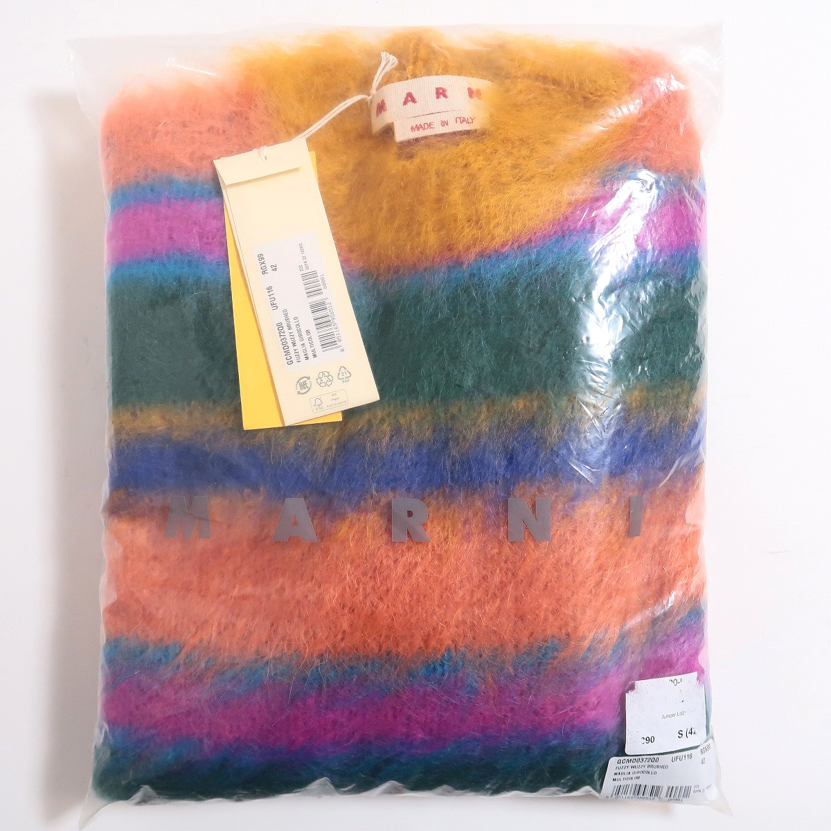 イタリア製 新品 MARNI 22AW モヘア ボーダー カラー ニット オーバーサイズ マルニ イタリア製 新品 MARNI 22AW モヘア ボーダー カラー ニット オーバーサイズ マルニ