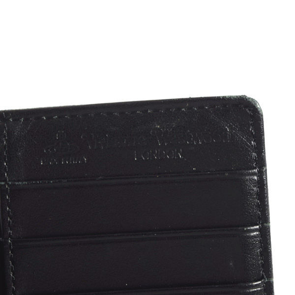 ■ ヴィヴィアンウエストウッド オーブ 二つ折り長財布 サフィアーノレザー黒 (0990008146)_画像5