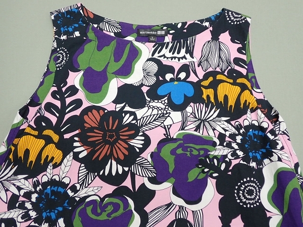 marimekko×UNIQLO 花柄ワンピース・S◆マリメッコ ユニクロ/ノースリーブ/23*9*1-22_画像3