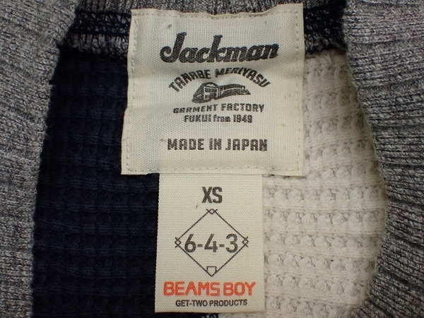 BEAMS BOY×Jackman カットソー・XS△ビームスボーイ×ジャックマン/クレイジー/サーマル/@A1/23*3*2-9_画像9