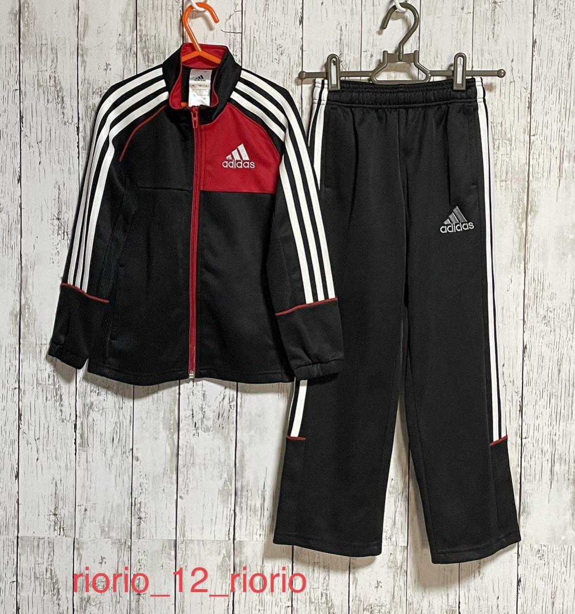 20　良品　adidas　アディダス　ジャージ上下セット　トラックジャケット　トラックパンツ　size120　_画像1