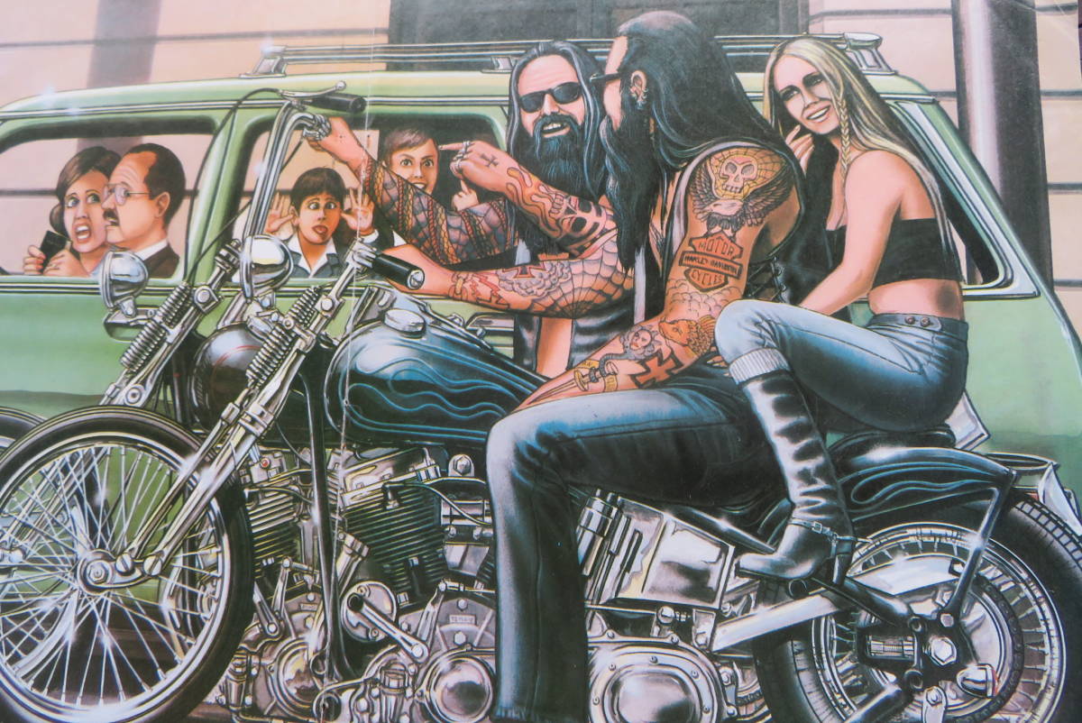  that time thing 70\'s David Mann Easyriders poster Harley America Vintage garage interior USA USED(A-376)