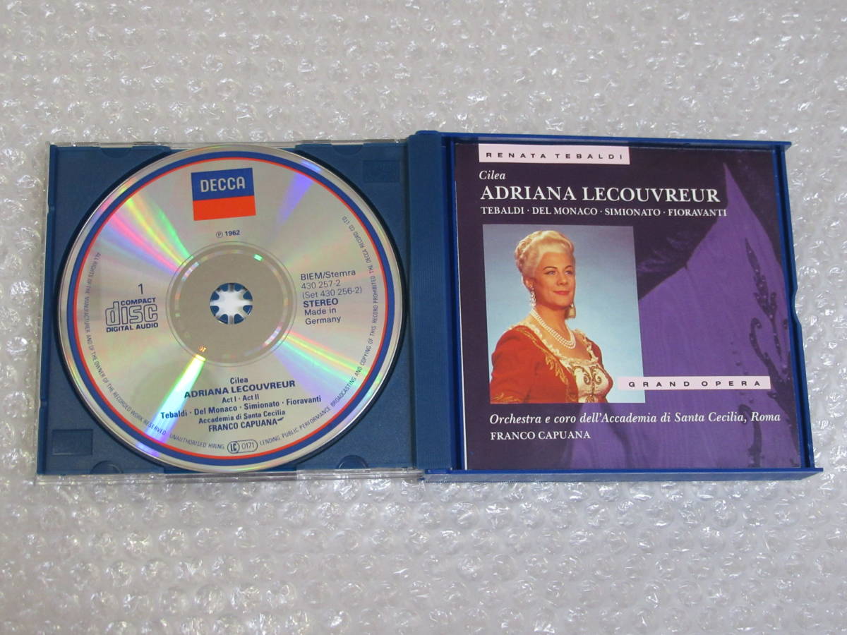 CD▲歌劇[Cilea/ADRIANA LECOUVREUR]独盤/チレア/アドリアーナ・ルクヴルール/FRANCO CAPUANA/カプアーナ/TEBALDI/テバルディ_画像3