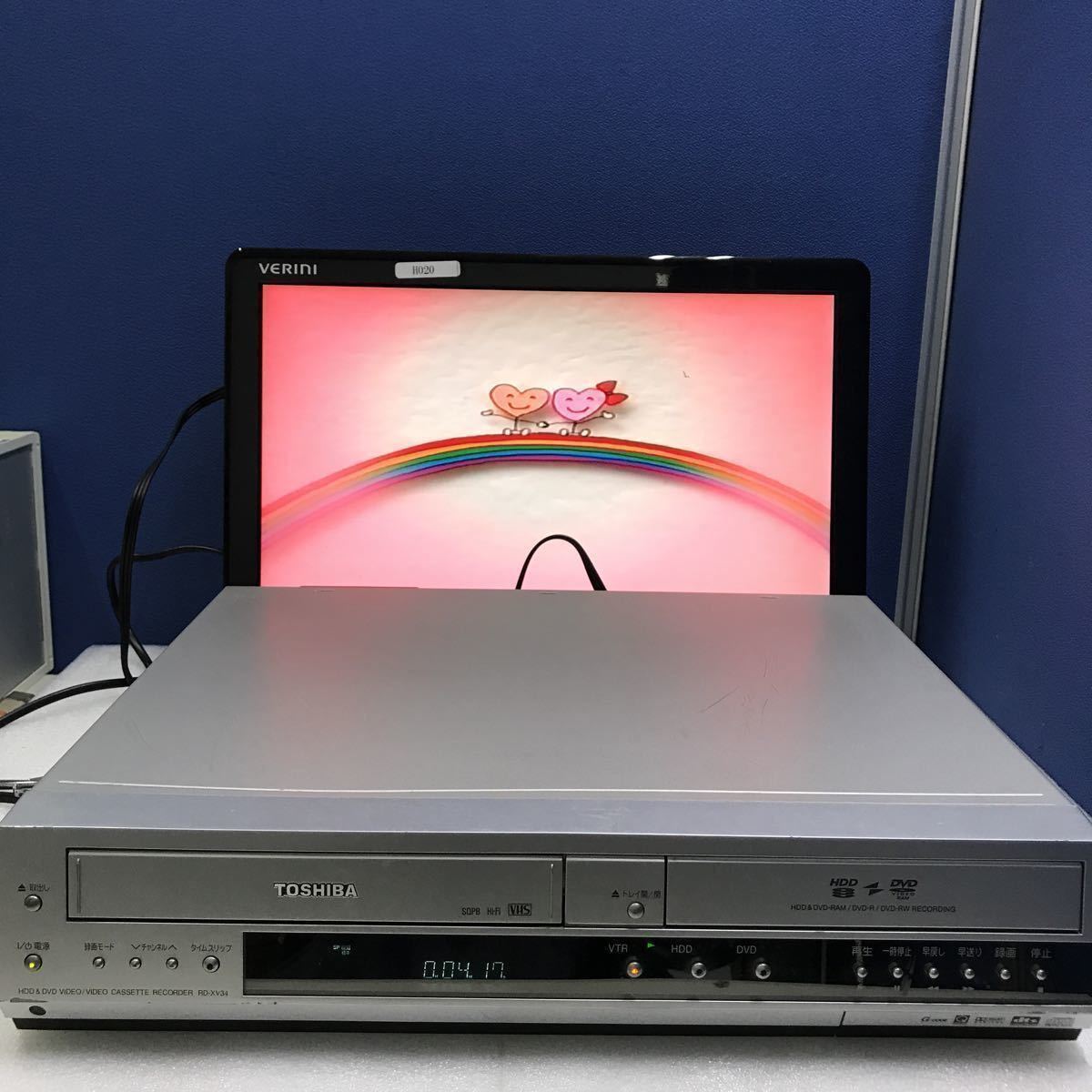 XL8271 Toshiba RD-XV34 VHS DVD HDD dubbing deck body only video |DVD reproduction OK remote control not therefore the first period setting is not possible present condition goods 