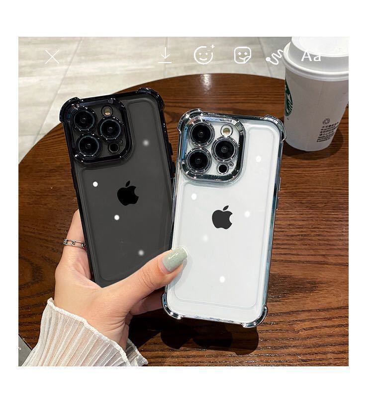 iPhone 12 Pro クリアケース アイフォン12 プロ ケース iPhone12 pro カバー 透明 メッキ加工 耐衝撃 レンズ保護 s_画像5