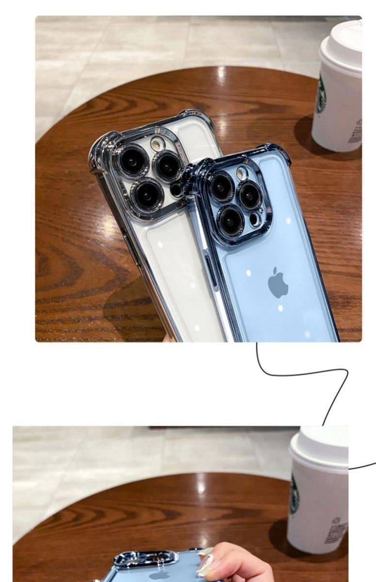 iPhone 13 クリアケース アイフォン13 ケース iPhone13 カバー 透明 メッキ加工 耐衝撃 レンズ保護 g_画像7