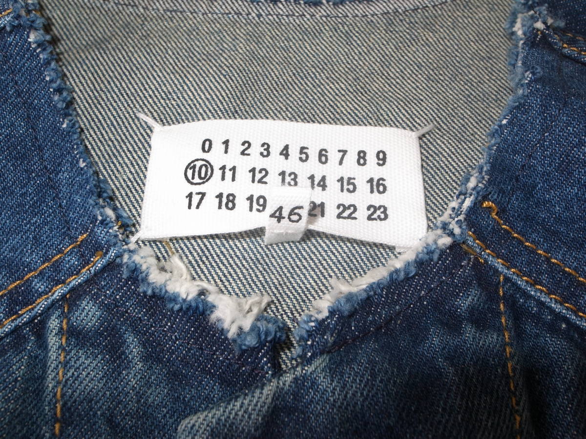 maison margiela マルジェラ ノーカラー デニムジャケット denim jacket size46 indigo_画像2