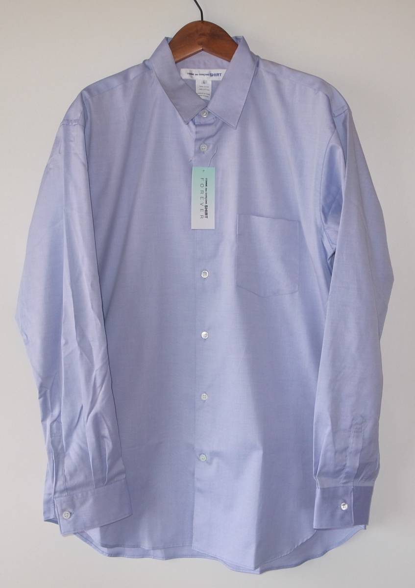 無料発送 garscons des commme shirt narrow sizeL blue シャツ 長袖