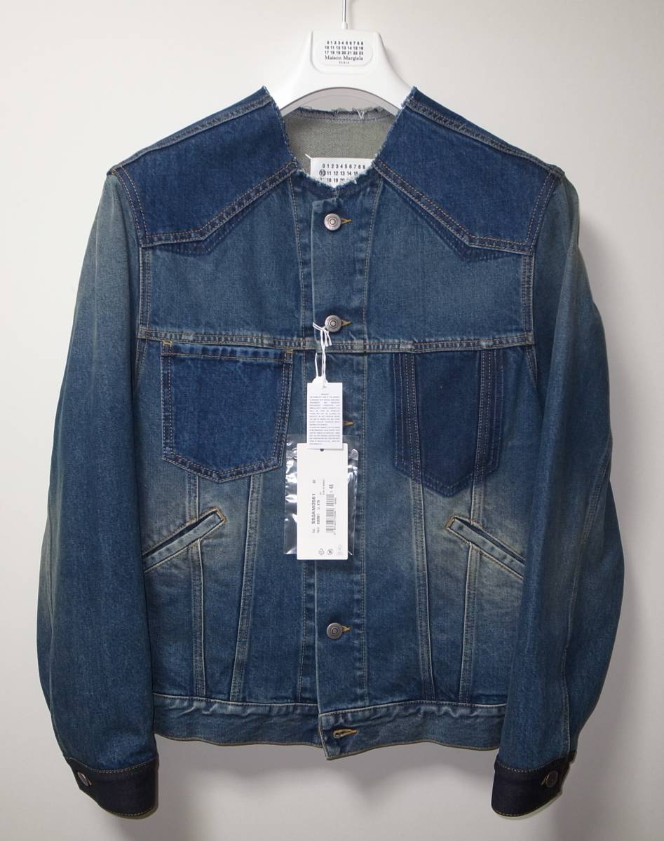 maison margiela マルジェラ ノーカラー デニムジャケット denim jacket size48 indigo