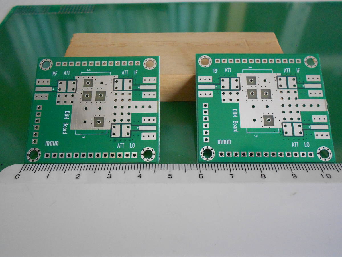 DBM 基板 ダブルバランスドミキサ ( Mini-Circuits 仕様 )ガラスエポキシ両面2層 ( 穴空きタイプ )厚さ1mm 2枚セット 自作品 ジャンク品_画像2