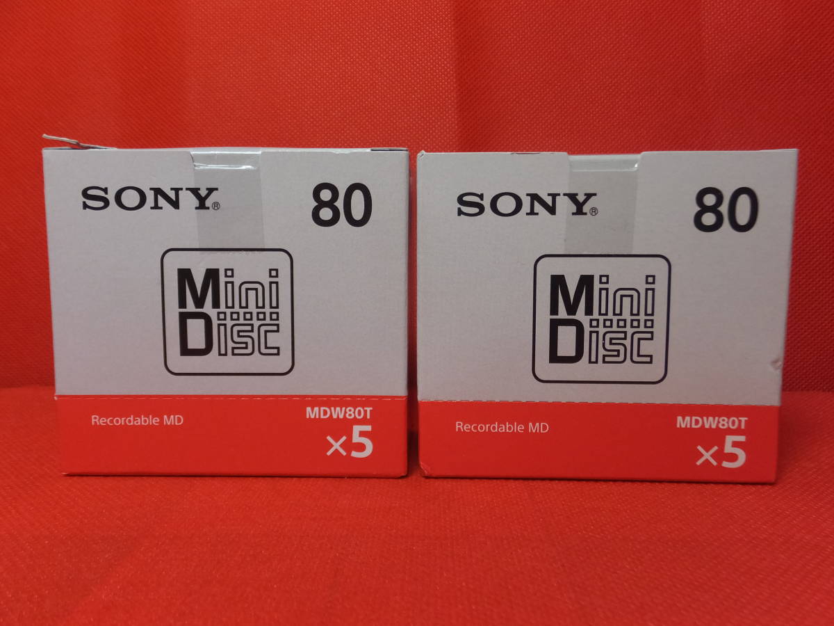SONY　MD ミニディスク　MDW80T J　5枚入り×2箱 (計10枚)　箱未開封_画像1