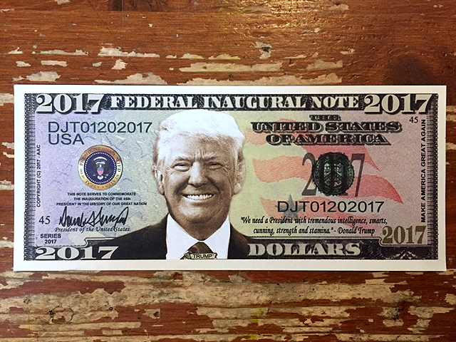 ２０１７年 ドナルド トランプ 大統領 限定 記念 ドル 札 2016年 アメリカ製 プレジデント Donald Trump_画像1