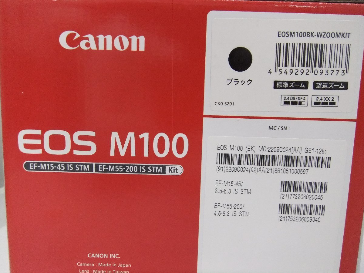 おすすめ】 【未使用品】Canon EOS M100（BK) ダブルレンズキット