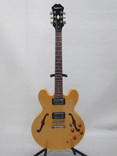 【ジャンク扱い】Epiphone セミアコ エレキギター Dot NA ※ネック折れ補修あり 動作確認済み (管理番号：049112)_画像1