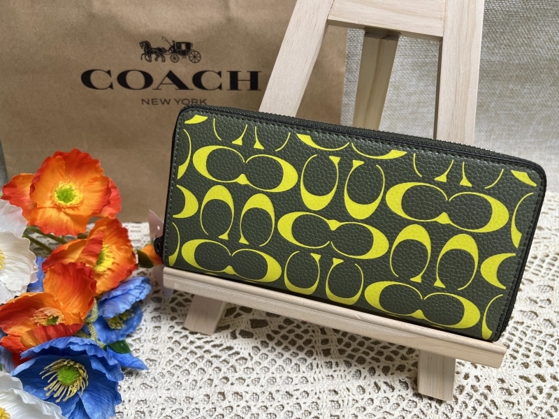 コーチ COACH 長財布 財布 アコーディオン ウォレット シグネチャー ラウンドファスナー 財布 メンズ プレゼント 新品 CA298 A070