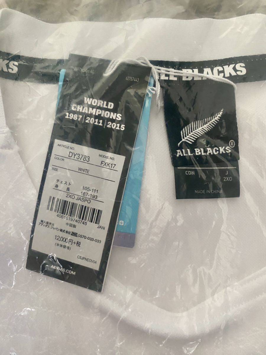 ★アディダス adidas ALL BLACKS オールブラックス 2019 日本ワールドカップ ジャージー 白 ニュージーランドFXK17 2XO 新品 ジャージ★2_画像2