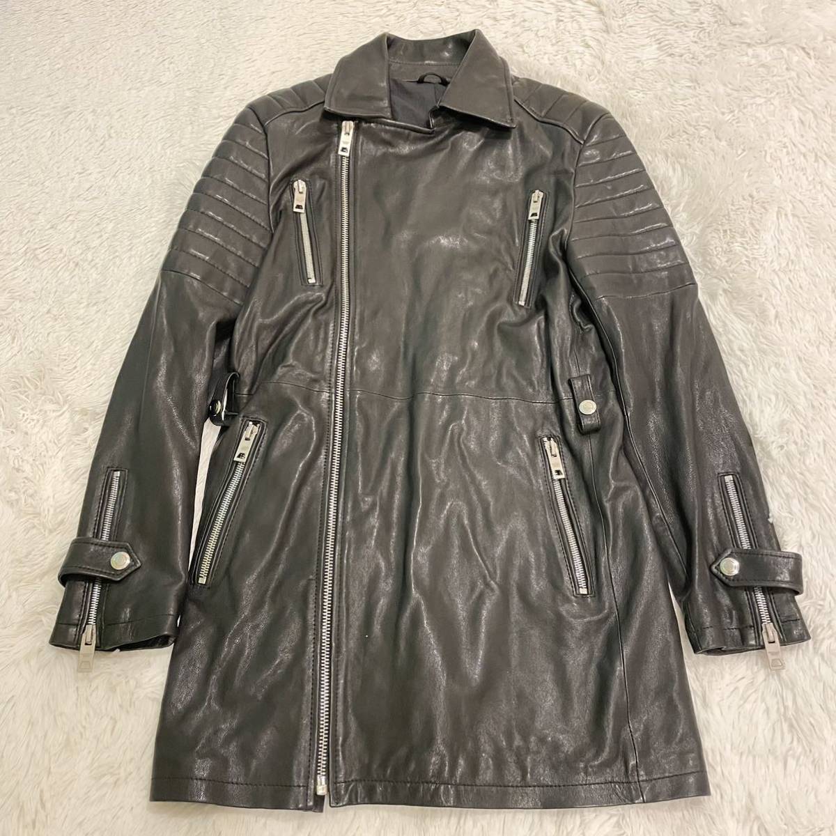 美品 本革 羊革 wpkds ライダース ダブルライダース ロング 美品 本革 羊革 wpkds ライダース ダブルライダース ロング