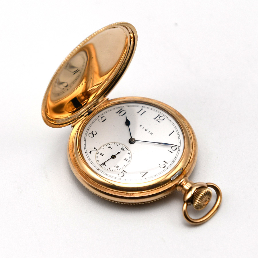 注目ショップ ELGIN エルジン 懐中時計 手巻 スモセコ ハンターケース