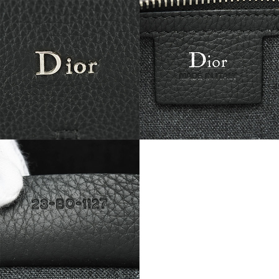 ディオールオム Dior HOMME ビジネスバッグ ブリーフケース ロゴ レザー ブラック 黒 シルバー金具 ハンドバッグ 通勤 メンズ 中古_画像8