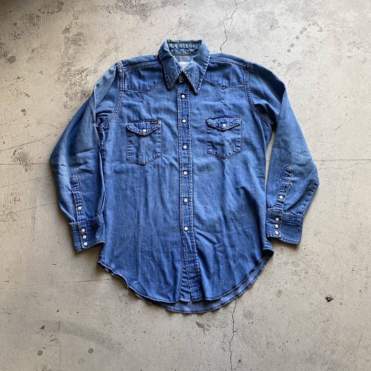 憧れの 70s ヴィンテージ Wrangler ウエスタンシャツ デニムシャツ