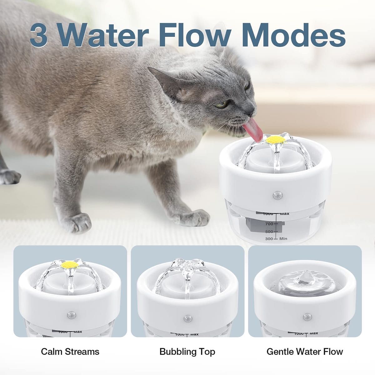 猫水噴水 モーションセンサー付き 自動ペットファウンテン猫水ディスペンサーボウル