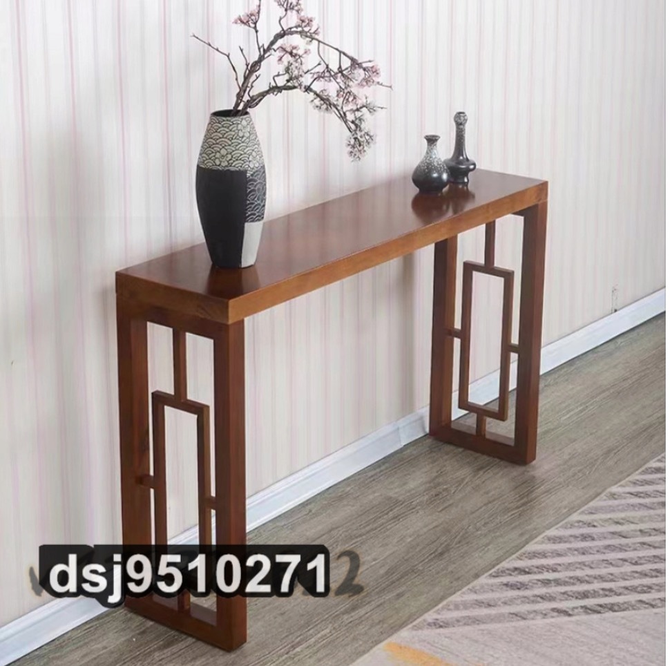 玄関テーブル サイドテーブル 電話台 テーブル アンティーク調デザインコンソールテーブル 花台リビン 木製 無垢材_画像1