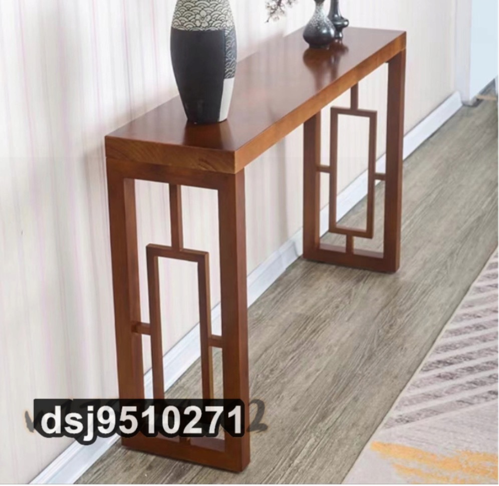 玄関テーブル サイドテーブル 電話台 テーブル アンティーク調デザインコンソールテーブル 花台リビン 木製 無垢材_画像5