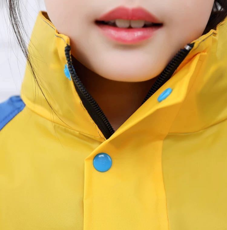 *160cm* raincoat separate Kids for rainwear man and woman use top and bottom set with visor . hood bai color blue yellow compact going to school 