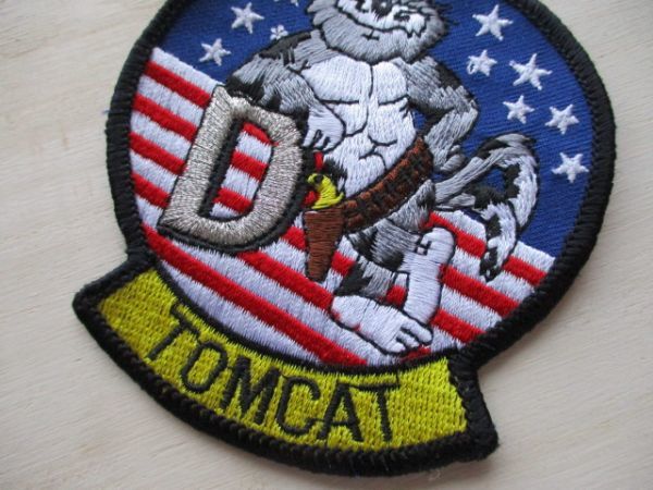 【送料無料】アメリカ海軍トムキャットTOMCATパッチD PLANEワッペン/F-14戦闘機patchトップガンTOM CAT攻撃戦隊USN米軍NAVY M18_画像2