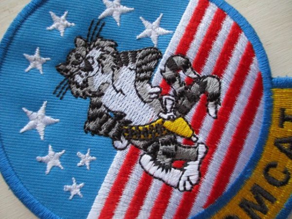 【送料無料】アメリカ海軍トムキャットTOMCATパッチ刺繍ワッペン/F-14戦闘機patchトップガンTOM CAT攻撃戦隊USN米軍NAVY M18の画像4