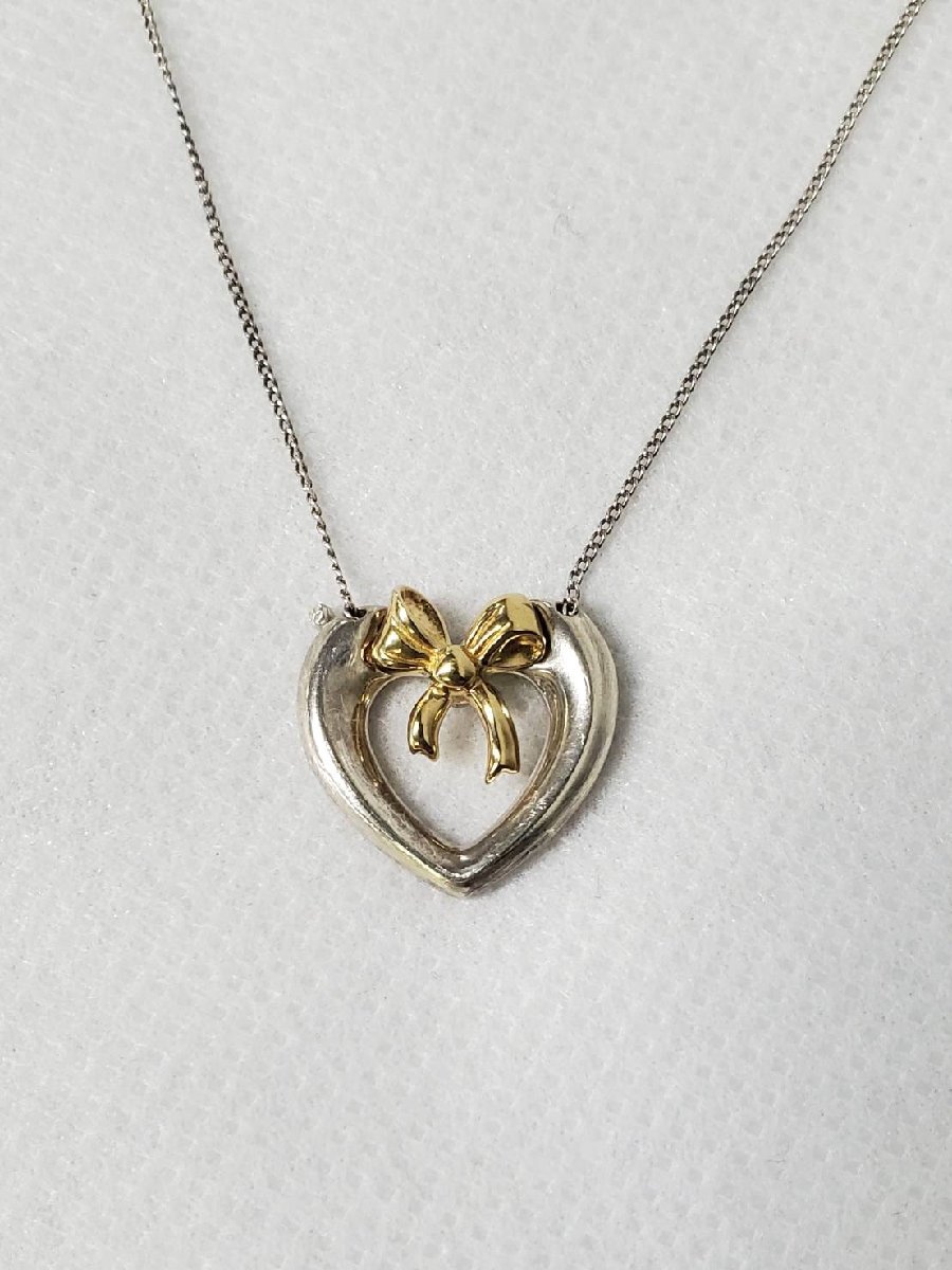 新年の贈り物 ハート×リボン ティファニー ▽TIFFANY&Co. ネックレス 中古▽009536 750 925 その他 新年の贈り物 ハート×リボン ティファニー ▽TIFFANY&Co. ネックレス 中古▽009536 750 925 その他