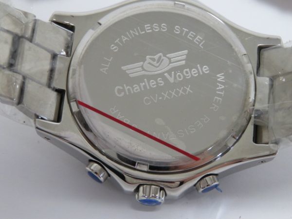 ■yoky1072-1 122 デッドストック Charles Vogele シャルル ホーゲル CV-XXXX クロノグラフ QZ クォーツ 腕時計 メンズウォッチ （備考）_画像5