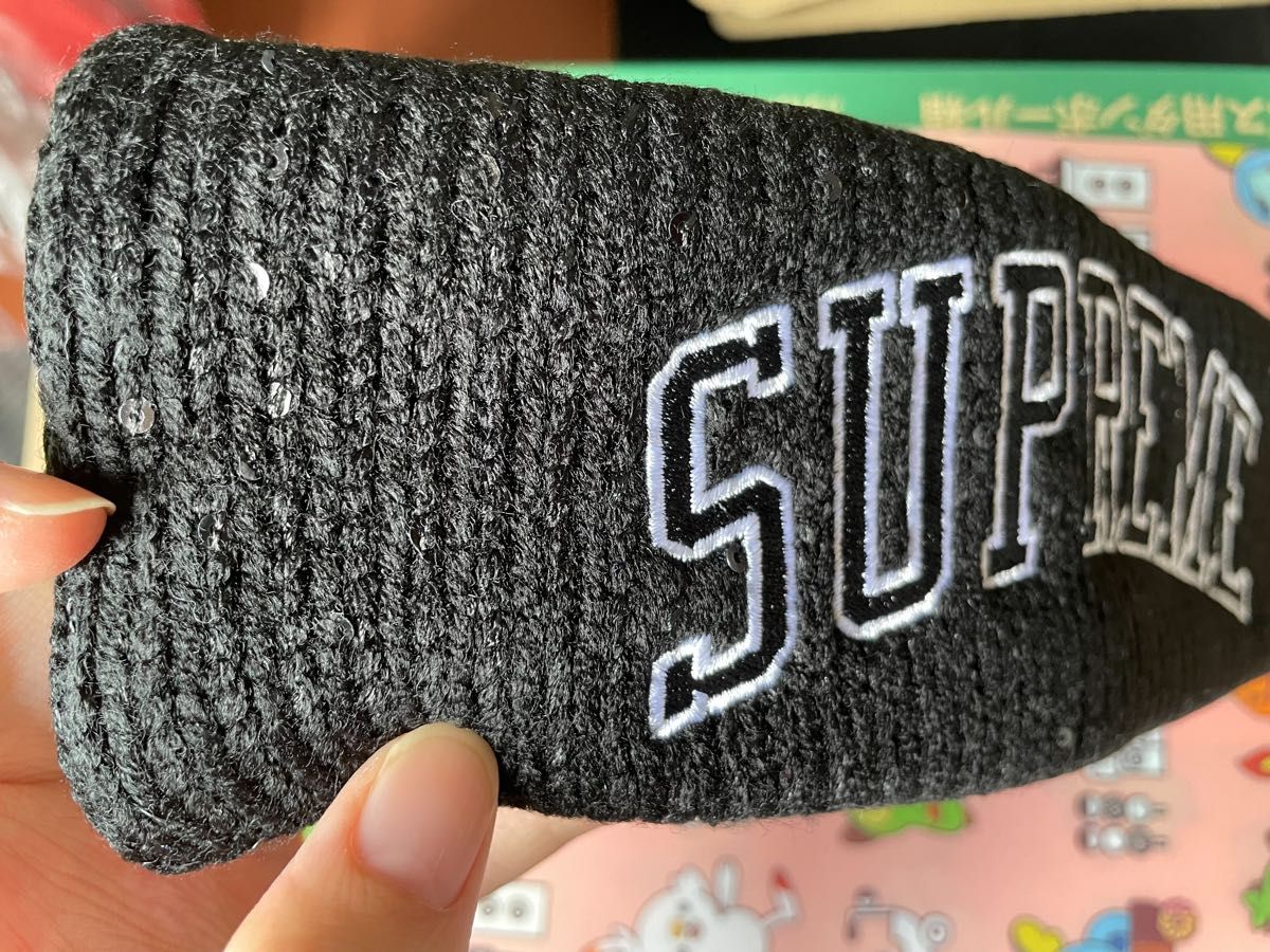 シュプリームSupremeスパンコールヘッドバンド/ヘアバンド 黒色|Yahoo